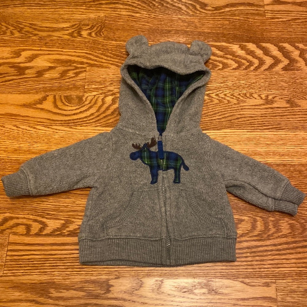 Carters gray moose sweater